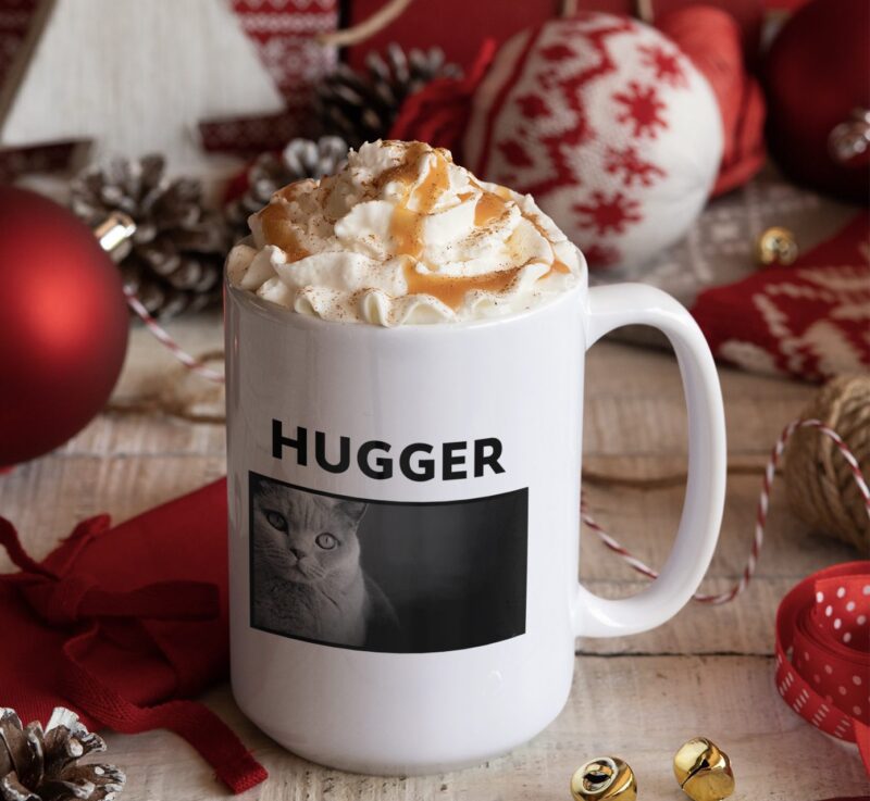The perfect Ceramic Cat mug gift for the Cat Hugger in your life